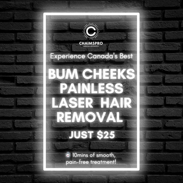 BUM CHEEKS Painless Laser Hair Removal